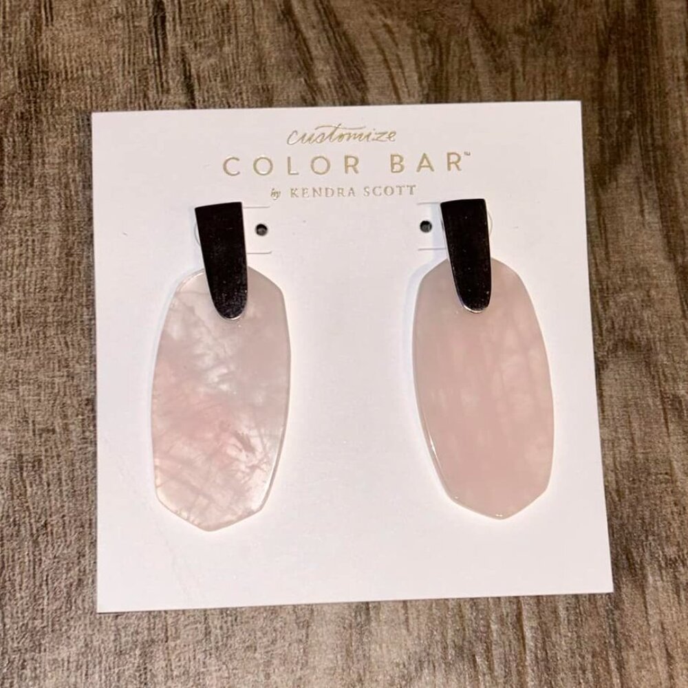 Kendra Scott Aragon Earrings Silver/Rose Quartz
